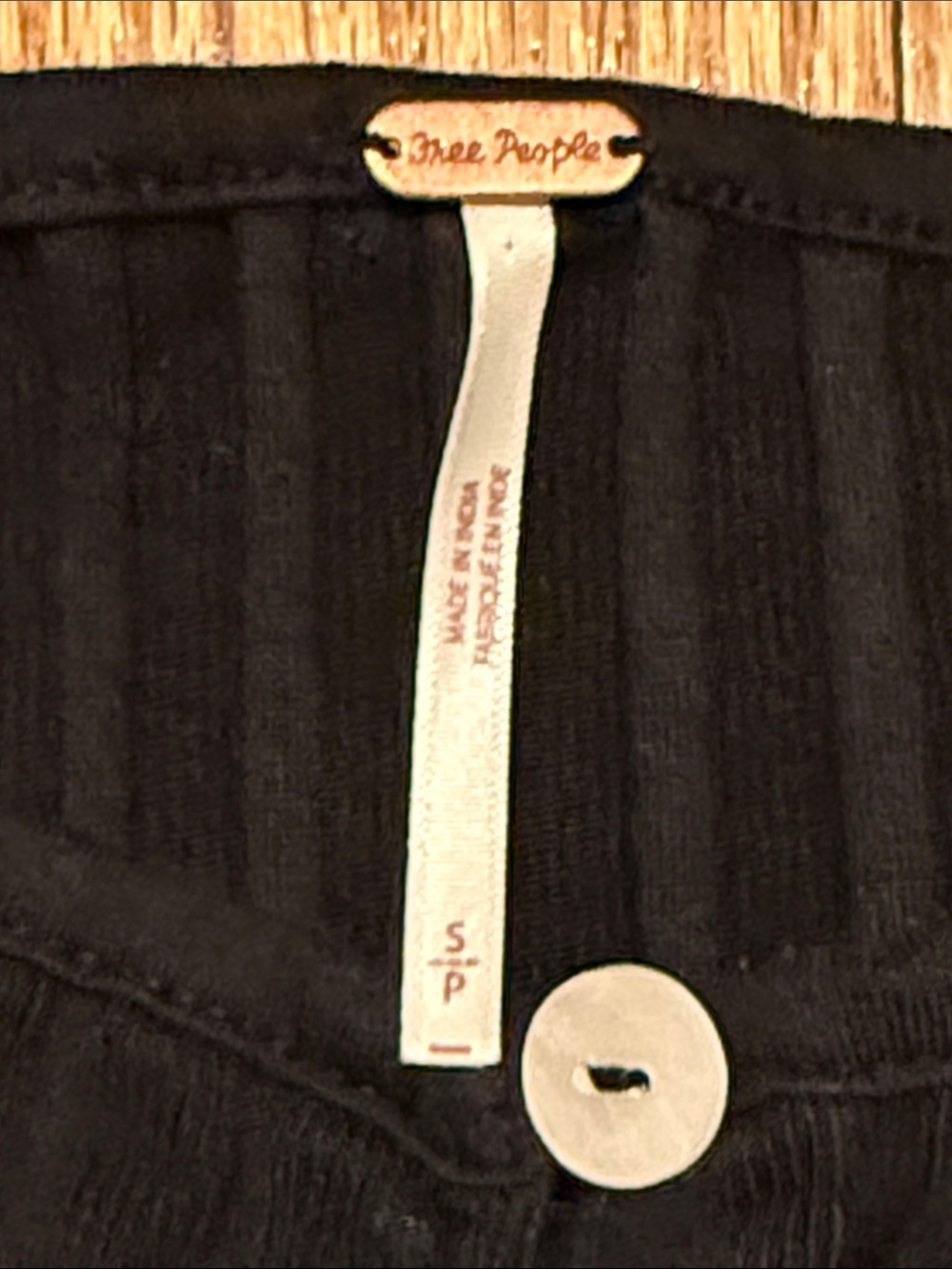 Free People Black Ribbed Button-Front Cardigan/Top Size small - Picture 6 of 10